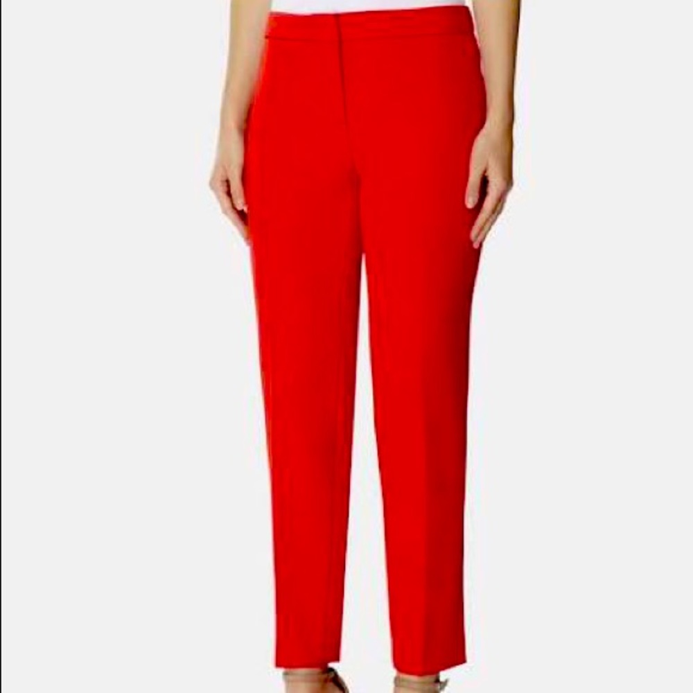 Tahari Arthur S. Levine Red Pleated Trouser Pants